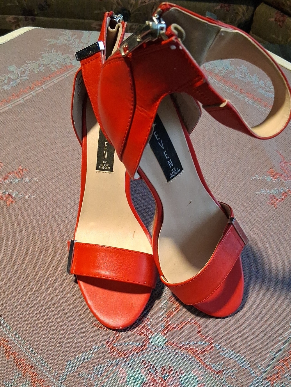 Steven By Steve Madden Bright Red Ankle-Strap Heels